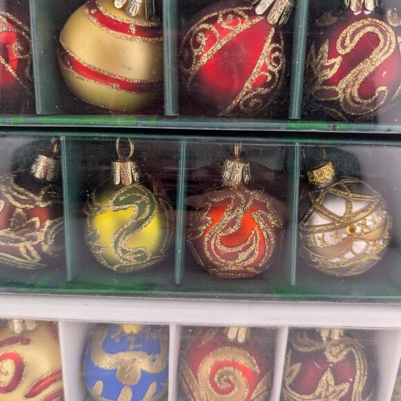 🎄 Set of 18 Vintage-Style Glass Ornaments - Card holders - Kurt Adler - Picture 3 of 12